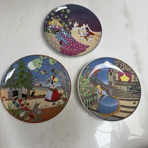 Set (3) Vintage MABA Porcellane T. Limoges Decor Plates Fairytale Cinderella